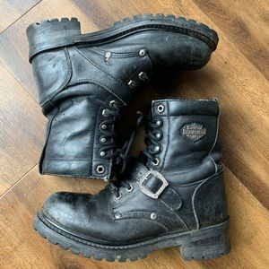 Harley Davidson black leather riding boots sz 9